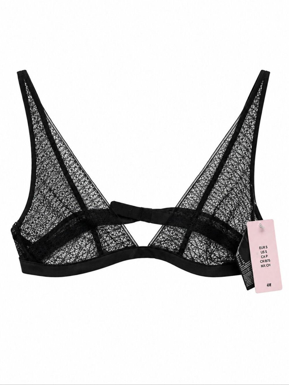 NWT H&M Black Sheer Lace Bralette